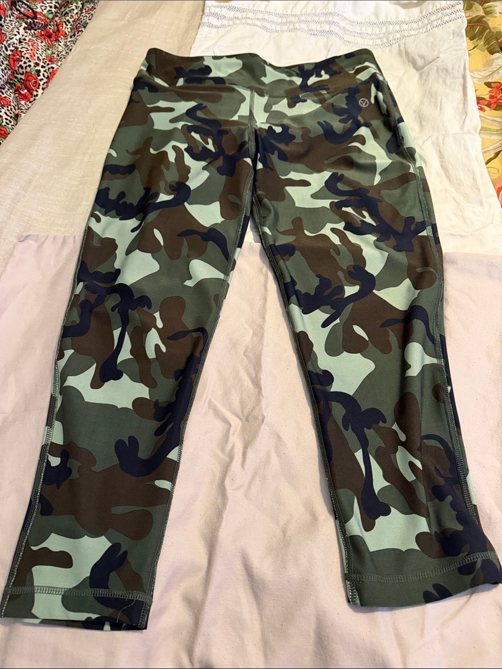 VOGO Athletica Green Camo Capri Leggings for Women’s
